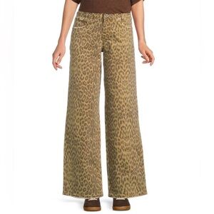 Leopard Print Straight Leg Jeans